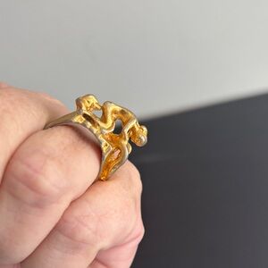 Erotic two figures Adam and Eve Gold-Toned Women's Ring